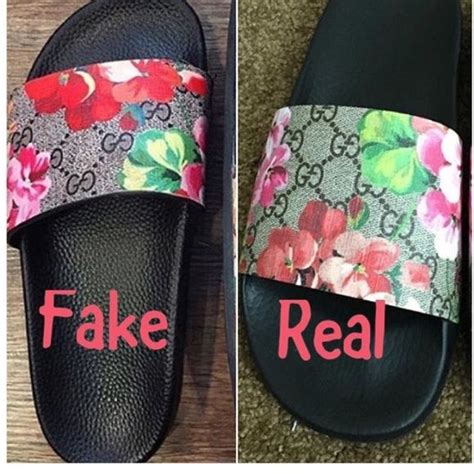 white fake gucci slides vs real gucci slides|authenticate gucci marmont raffia slides.